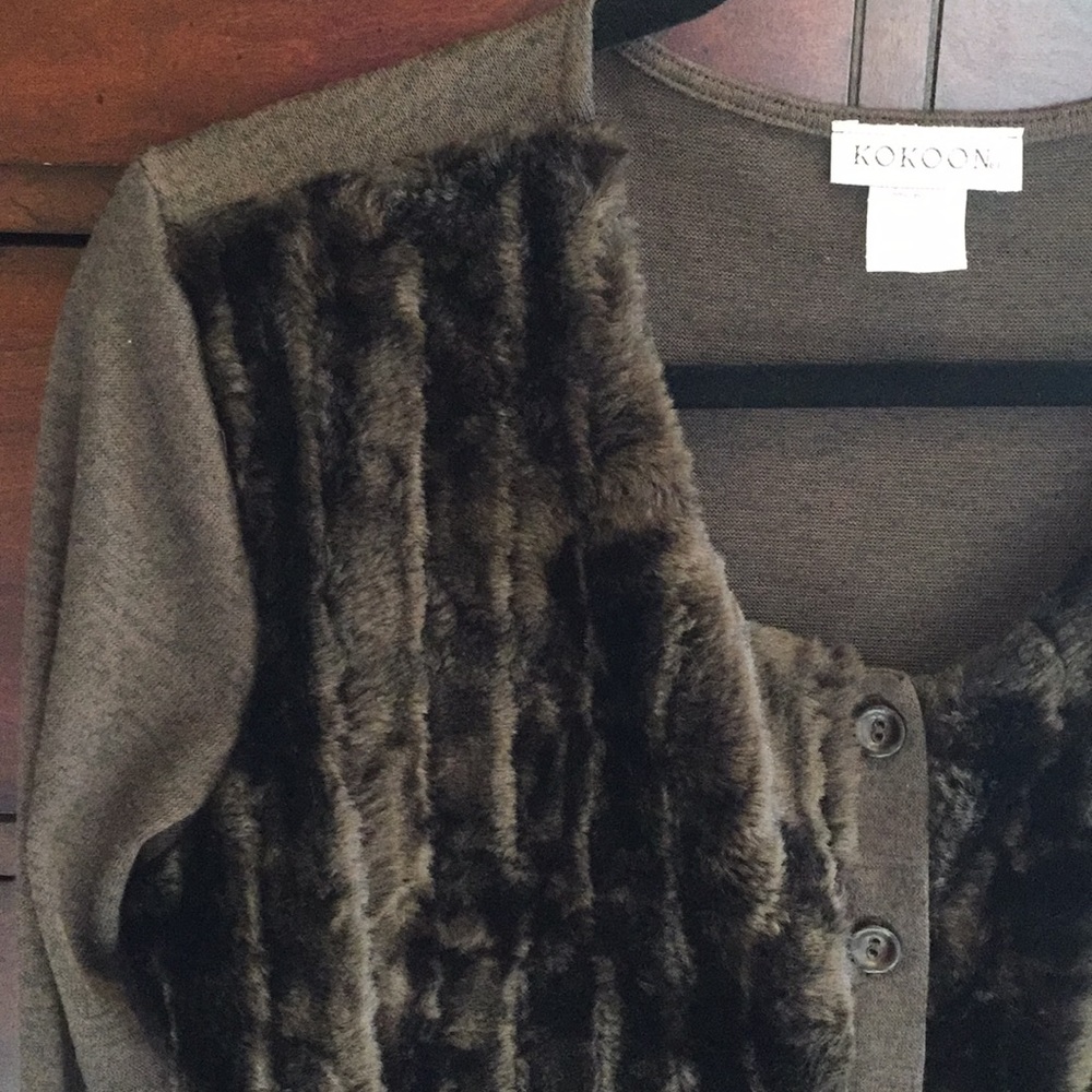 Faux Fur Cardigan Sweater